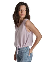 Dkny Jeans Women's V-Neck Sleeveless Cropped Top