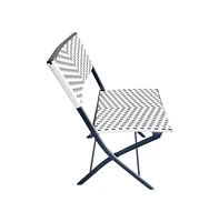 Emma+Oliver Ciel Set Of Two Folding Bistro Chairs Pe Rattan With Metal Frames For Indoor And Outdoor Use