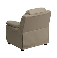 Emma+Oliver Deluxe Padded Contemporary Kids Recliner With Storage Arms