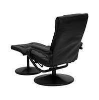 Contemporary Multi-Position Recliner & Ottoman W/ Wrapped Base