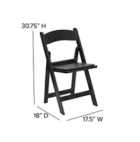 Emma+Oliver Set Of 4 800 Lb Weight Capacity Indoor/Outdoor Resin Folding Chairs