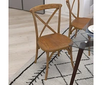 Bardstown X-Back Bistro Style Wooden High Back Dining Chair