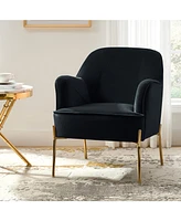 Hulala Home Barbara Wooden Arm Chair with Metal Legs