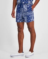 Sun + Stone Men's Tropical Bandana 5" Shorts, Created for Macy's