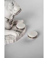Lladro French Bulldog with Macarons Sculpture. Re-Deco
