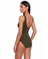 Lauren Ralph Women's Ruffle One Piece Swimsuit