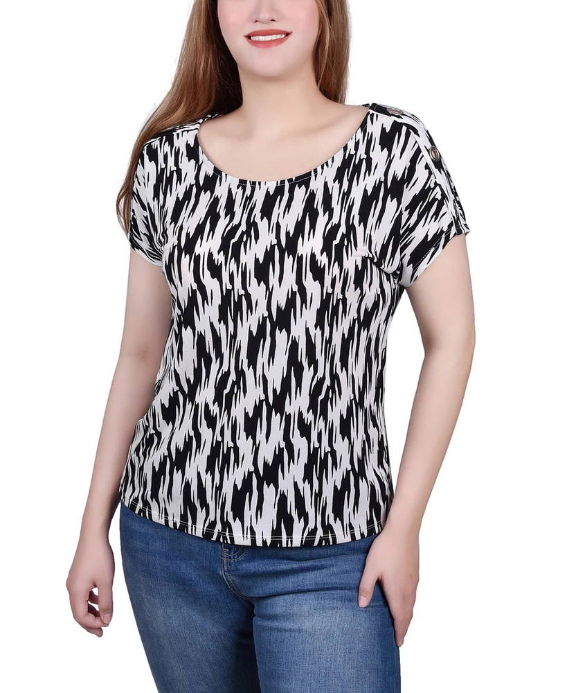 Ny Collection Short Sleeve Extended Tunic Top