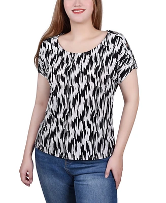 Ny Collection Short Sleeve Extended Tunic Top