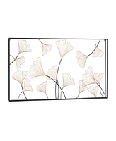 Rosemary Lane Gold Metal Floral Wall Decor with Black Frame 48" x 3" x 24"