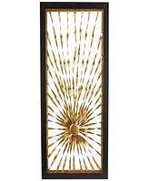 Rosemary Lane Gold Metal Sunburst Coiled Ribbon Wall Decor with Black Frame, 24" x 3" x 52"