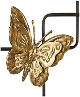 Rosemary Lane Gold Metal Butterfly Wall Decor with Black Open Rectangles, 42" x 2" x 23"