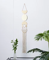 Rosemary Lane Gold Metal Macrame Wall Decor with Fringe Detailing, 6" x 1" x 45"