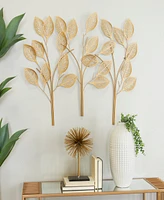 Rosemary Lane Gold Metal Leaf Wall Decor 36" x 1" x 29"