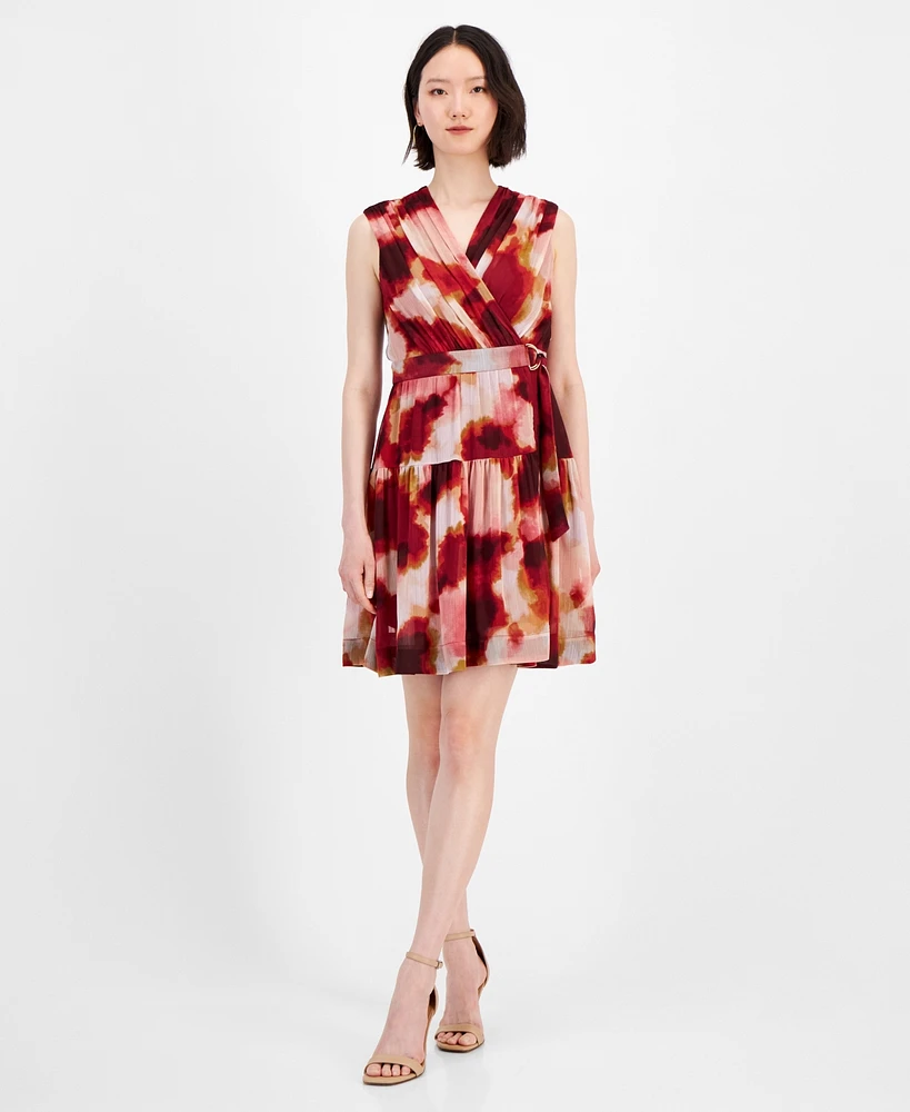 Taylor Petite Printed A-Line Dress