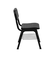 Emma+Oliver 880 Lb. Capacity Plastic Chair With Book Basket