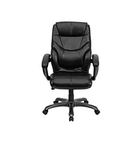 Emma+Oliver High Back Leathersoft Executive Swivel Ergonomic Office Chair With Arms