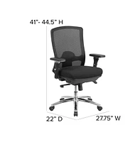 Emma+Oliver 24/7 Intensive Use Big & Tall 350 Lb. Rated Mesh Multifunction Swivel Ergonomic Office Chair With Synchro-Tilt