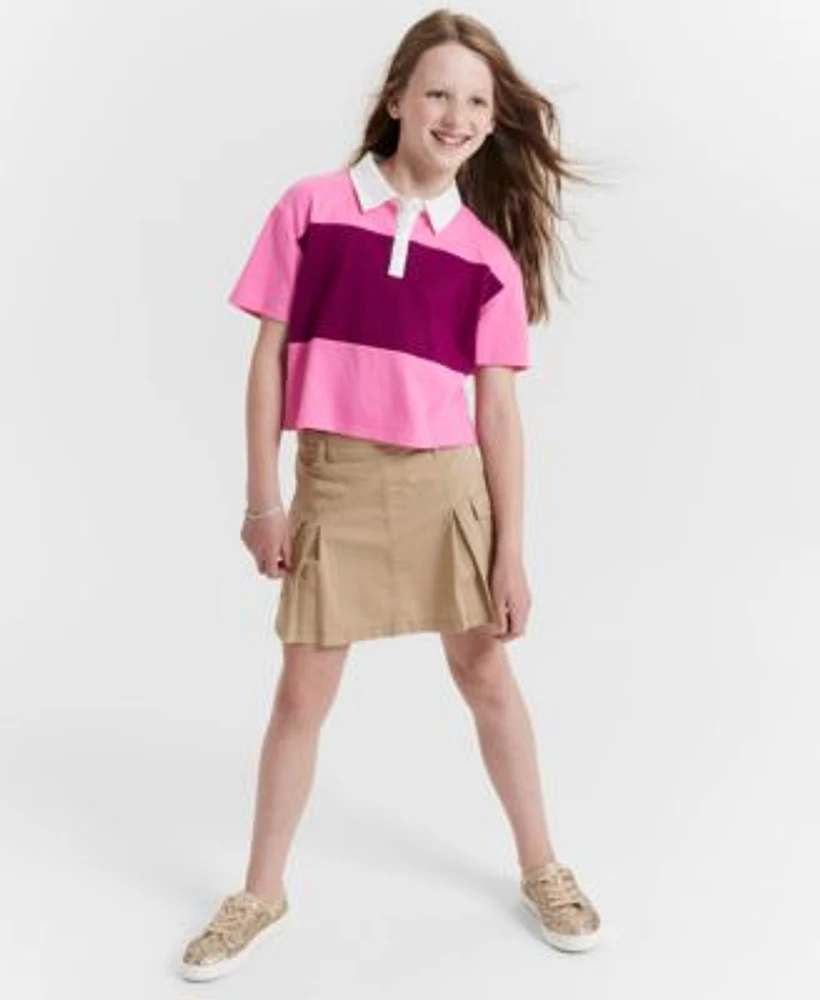 Epic Threads Girls Striped Polo Shirt Pleated Cargo Skirt Nia Lace Up Shoes Created For Macys