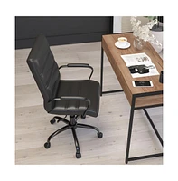 Milano Contemporary Mid-Back Home Office Chair With Padded Arms