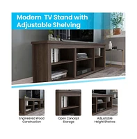 Merrick Lane Fincastle 6 Cubby 65" Tv Stand For Up To 80" Tv'S