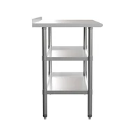 Nsf Certified Stainless Steel 18 Gauge Work Table With 1.5" Backsplash And 2 Undershelves