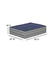 Emma+Oliver 18 Inch Raised Inflatable Air Mattress With Internal Electric Pump