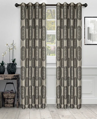 Superior Cordon Jacquard Grommet 2-Piece Curtain Panel Set with Top Header