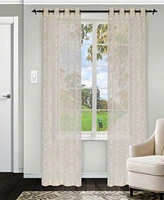 Superior Transitional Argyle Sheer Modern 4 Piece Curtain Set