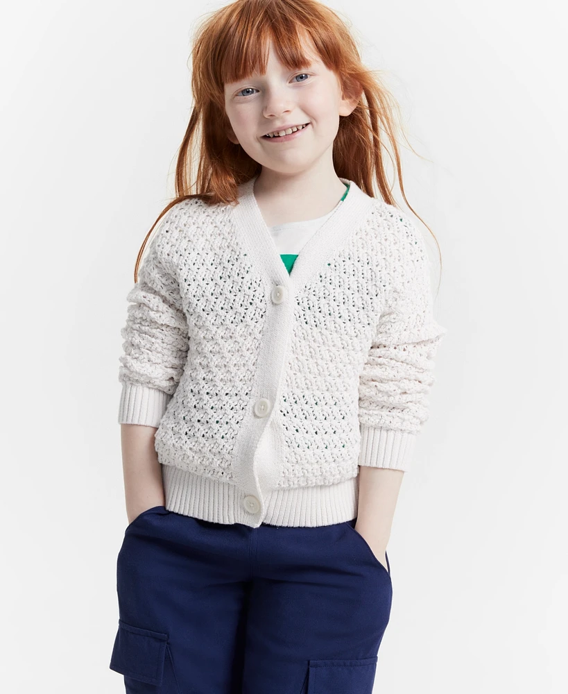 Epic Threads Girls Open-Stitch Cotton Cardigan, Created for Macy's