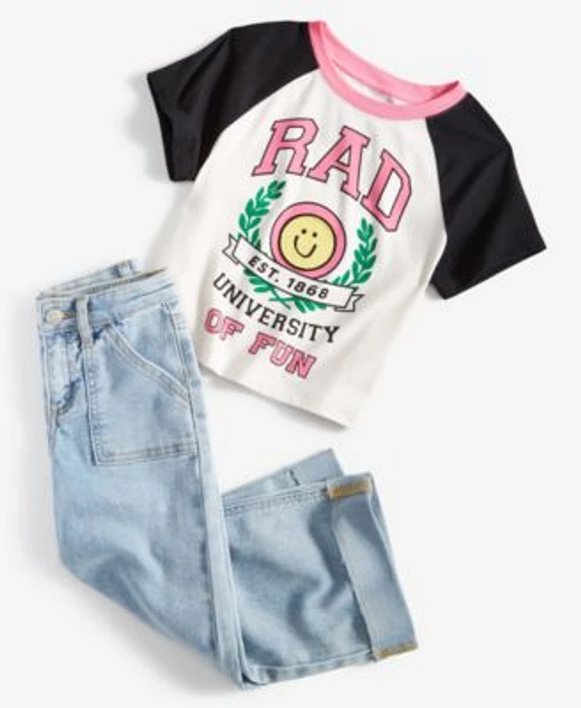 Epic Threads Girls Rad Graphic T Shirt Barnet Wide Leg Jeans Created For Macys
