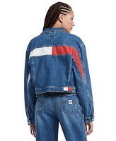 Tommy Jeans Women's Claire Cropped Denim Flag Jacket