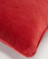 Rizzy Home Velour Solid Polyester Filled Decorative Pillow, 20" x 20"