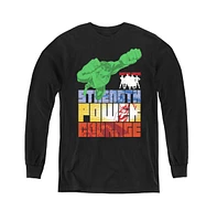 Justice League Boys of America Youth Heroic Qualities Long Sleeve Sweatshirts