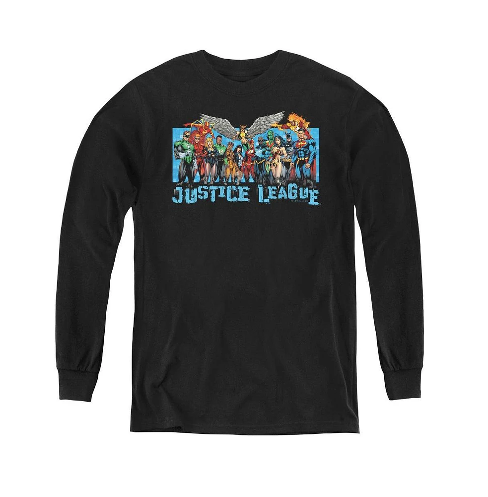 Justice League Boys of America Youth Lineup Long Sleeve Sweatshirts