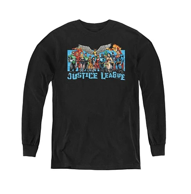 Justice League Boys of America Youth Lineup Long Sleeve Sweatshirts