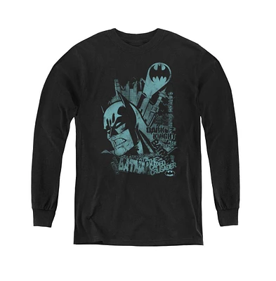 Batman Boys Youth Gritted Tee / T-Shirtth Long Sleeve Sweatshirts