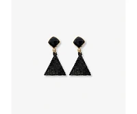 Ink + Alloy Celia Small Triangle Drop With Semi-Precious Stone Post Teal