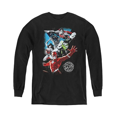 Justice League Boys of America Youth Galactic Attack Long Sleeve Sweatshirts