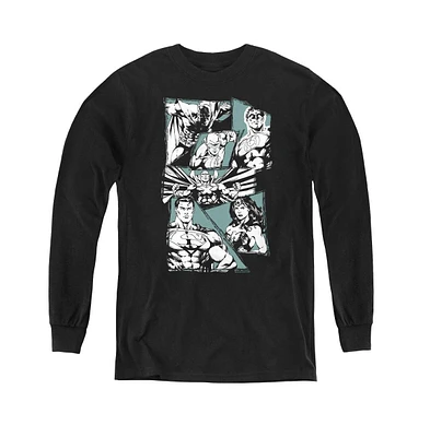Justice League Boys of America Youth A Mighty Long Sleeve Sweatshirts