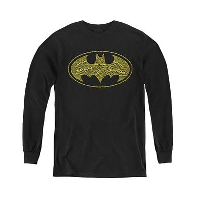 Batman Boys Youth Type Logo Long Sleeve Sweatshirts