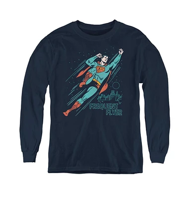 Superman Boys Youth Frequent Flyer Long Sleeve Sweatshirts