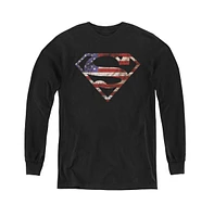 Superman Boys Youth Super Patriot Long Sleeve Sweatshirts