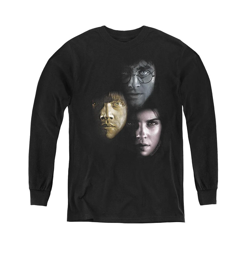 Harry Potter Boys Youth Hero Heads Long Sleeve Sweatshirts