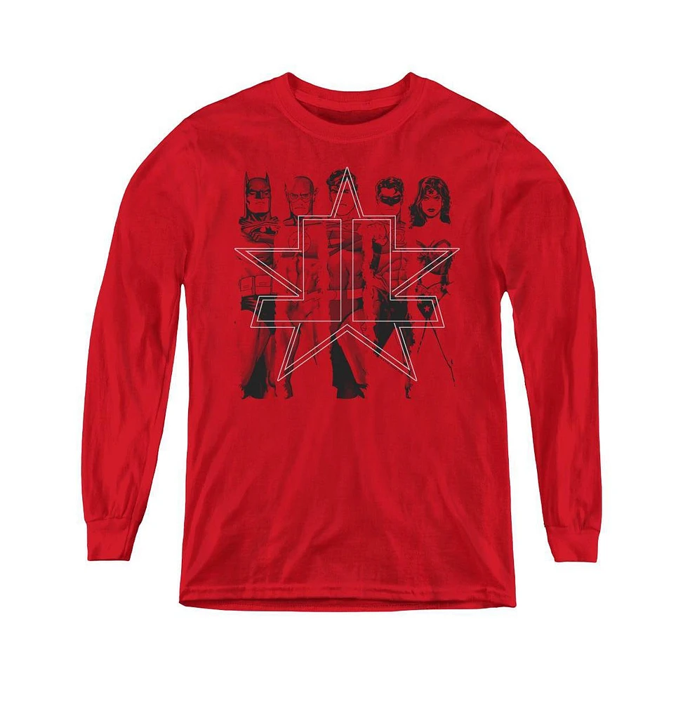 Justice League Boys of America Youth Five Stars Long Sleeve Sweatshirts