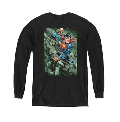 Superman Boys Youth Indestructible Long Sleeve Sweatshirts