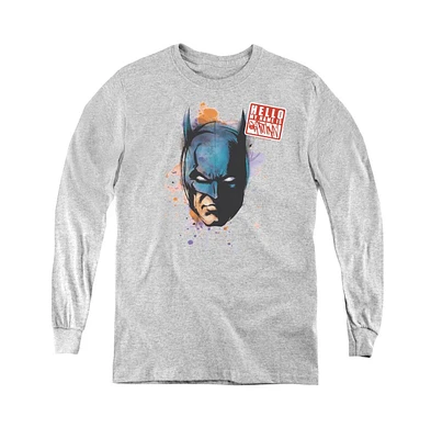 Batman Boys Youth Hello Long Sleeve Sweatshirts