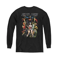 Justice League Boys of America Youth Dark Days Long Sleeve Sweatshirts