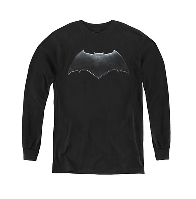 Justice League Boys Movie Youth Batman Logo Long Sleeve Sweatshirts