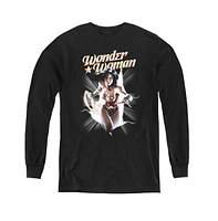 Justice League Boys of America Youth Wonder Woman Break Out Long Sleeve Sweatshirts