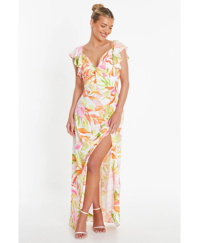 Quiz Women's Crepe Tropical Maxi Dress